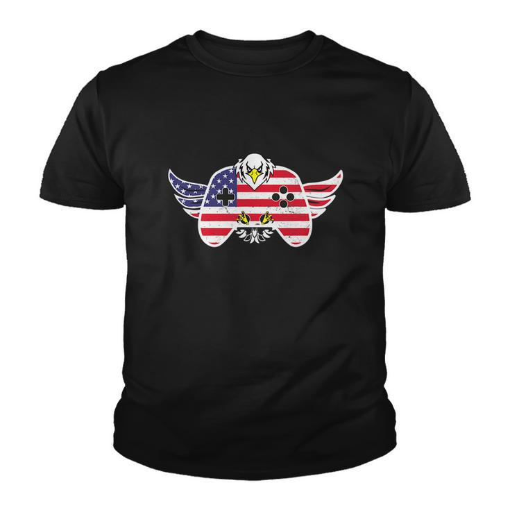 Gamer Funny 4Th Of July Video Game Eagle Youth T-shirt