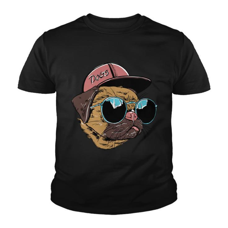 Gangster Pug Dog Hipster Cool Shades Youth T-shirt