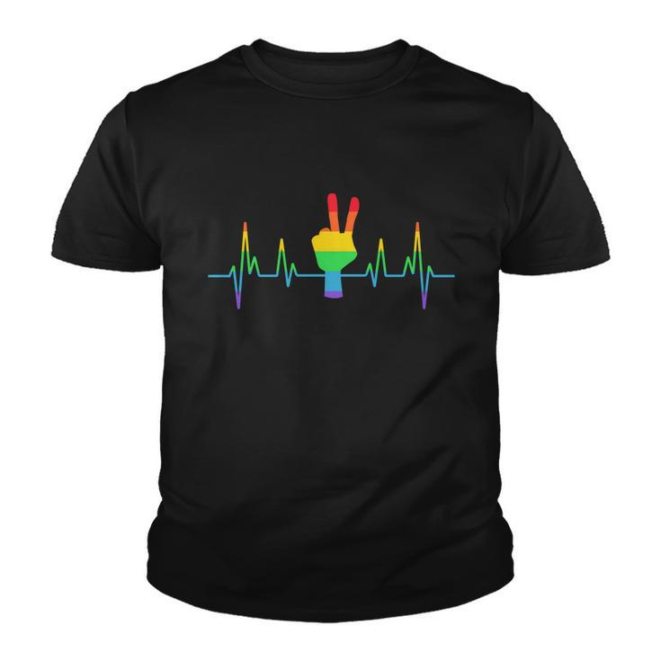 Gay Lesbian Lgbt Heartbeat Say Hi Lgbt Pride Parade Graphic Design Printed Casual Daily Basic Youth T-shirt