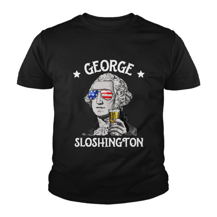 George Sloshington Washington 4Th Of July Usa Flag Youth T-shirt