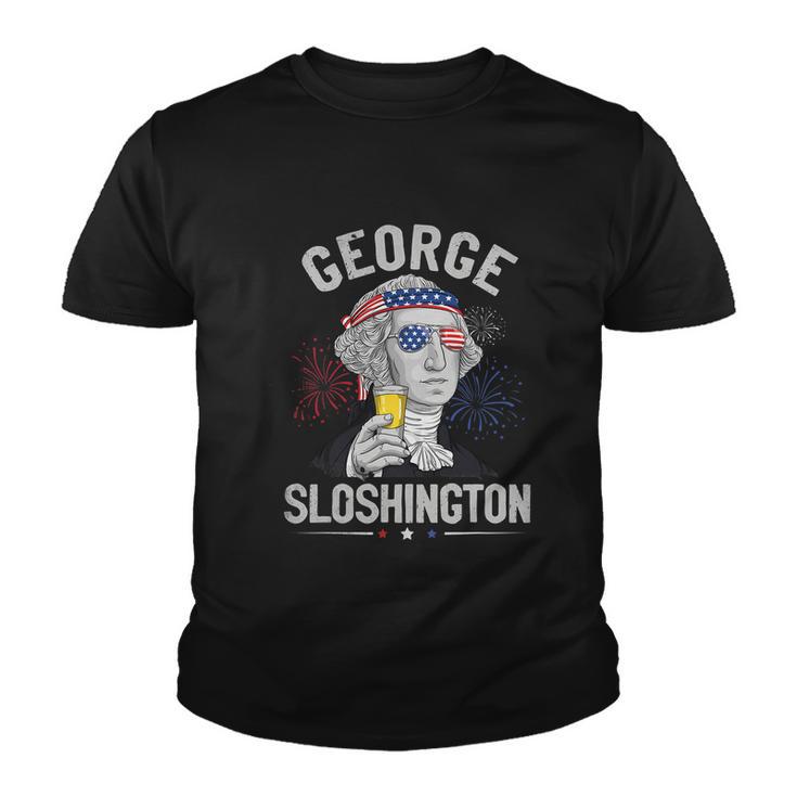 George Sloshington Washington Funny 4Th Of July Usa American Youth T-shirt