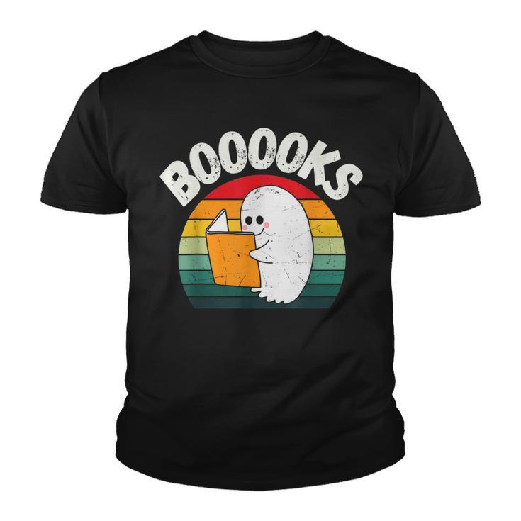 Ghost Booooks Halloween Boo Teacher And Kids Reading Books  Youth T-shirt