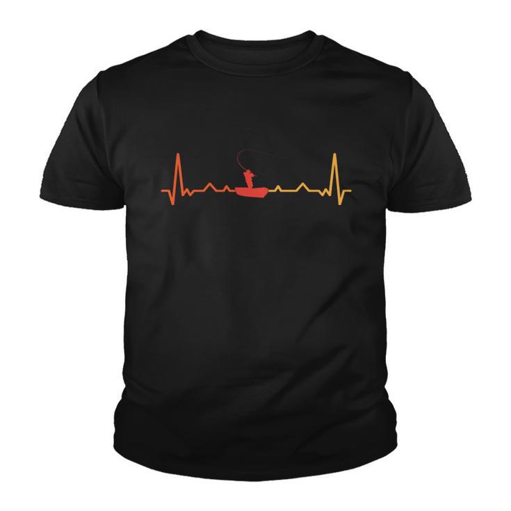 Gift Heartbeat Fishing Anglers Youth T-shirt