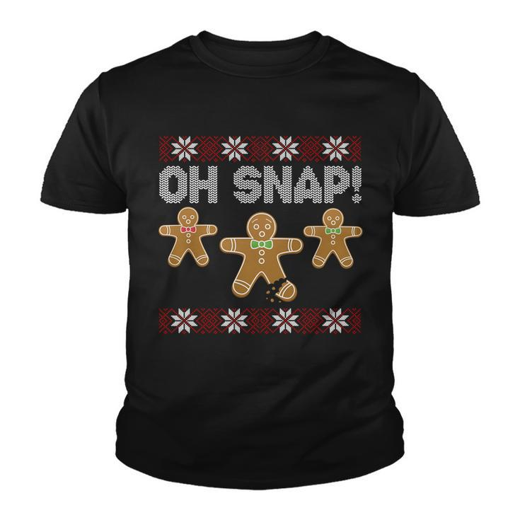 Gingerbread Oh Snap Ugly Christmas Sweater Youth T-shirt