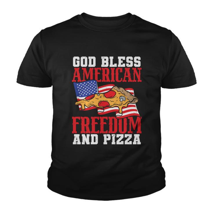 God Bless American Freedom And Pizza Plus Size Shirt For Men Women And Family Youth T-shirt