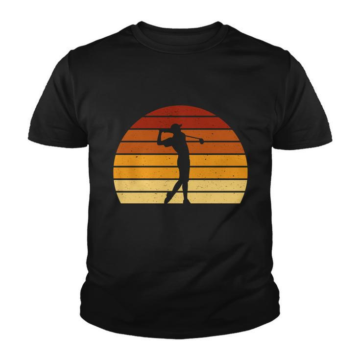 Golf Retro Sunset Golfing Youth T-shirt