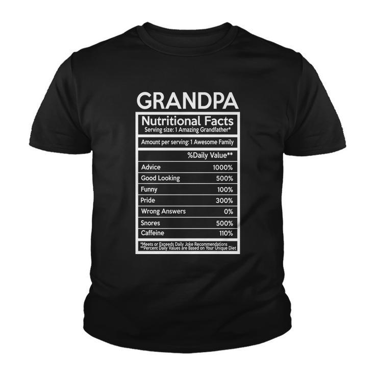 Grandpa Nutritional Facts Youth T-shirt