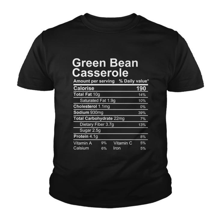 Green Bean Casserloe Nutrition Facts Label Youth T-shirt