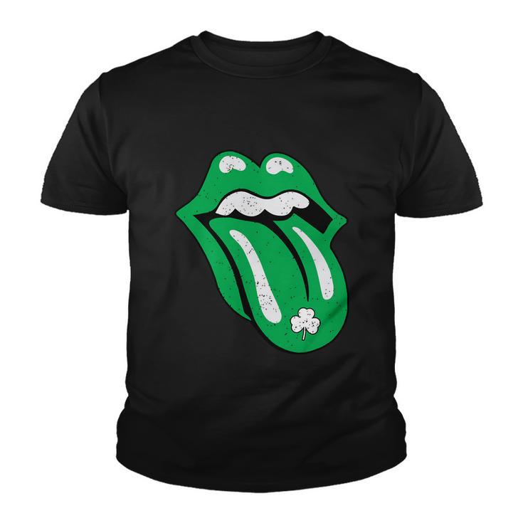 Green Lips Tongue Irish Shamrock St Patricks Day Gift Tshirt Youth T-shirt