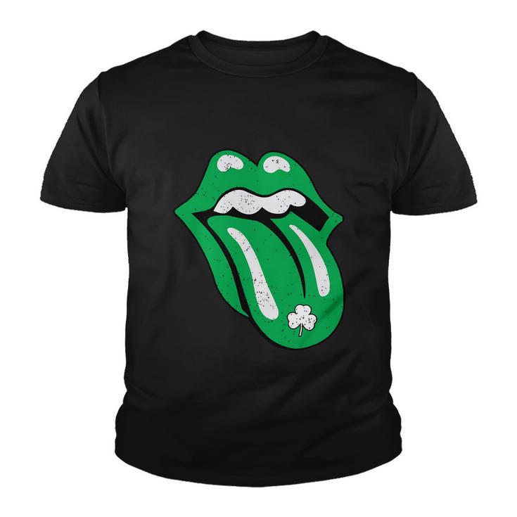 Green Lips Tongue Irish Shamrock St Patricks Day Gift Youth T-shirt