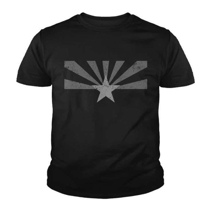 Grey Style Arizona State Flag Distressed Youth T-shirt