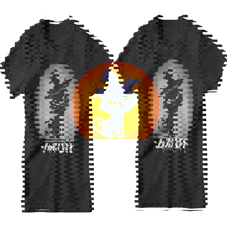 Halloween 2021 Cat Vampurr Vampire Funny Costume Youth T-shirt