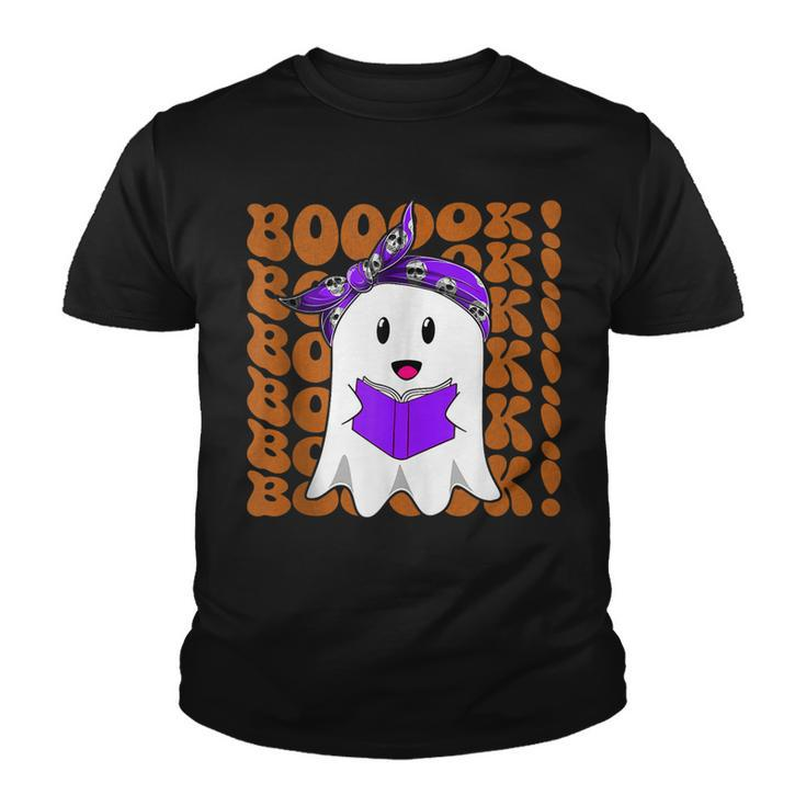Halloween Booooks Ghost Reading Boo Read Books Library  V2 Youth T-shirt