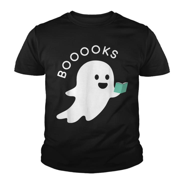 Halloween Booooks Ghost Reading Boo Read Books Library  Youth T-shirt