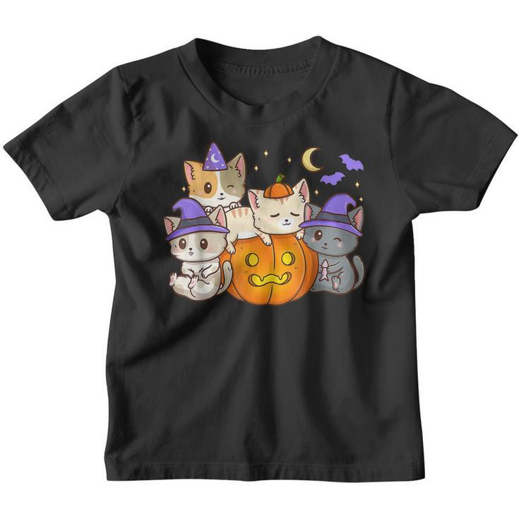Halloween Cats Anime Cat Kawaii Neko Pumpkin Cat Lover Witch  V4 Youth T-shirt