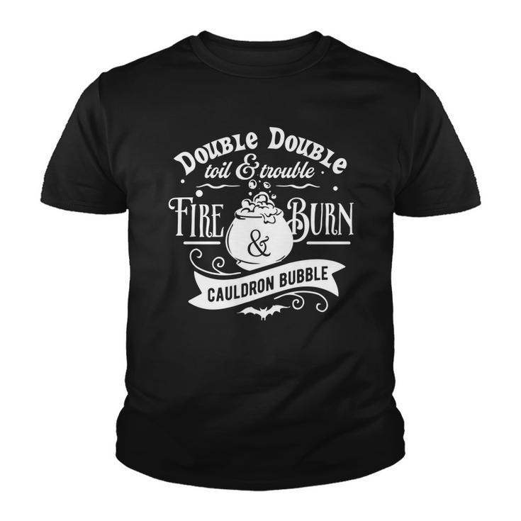 Halloween Double Double Toil And Trouble White Youth T-shirt