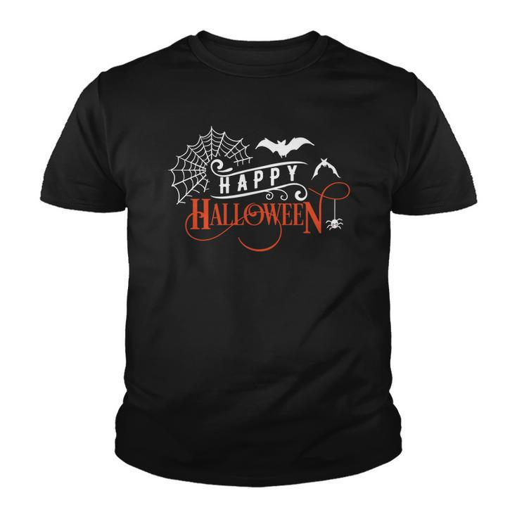 Halloween Funny Happy Halloween Orange And White Youth T-shirt