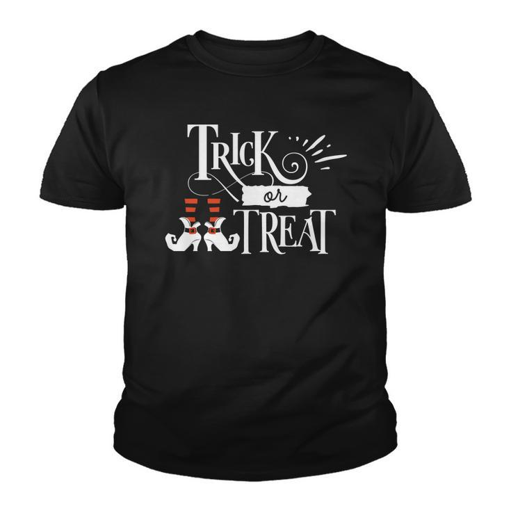 Halloween Funny Trick Or Treat Orange And White Youth T-shirt