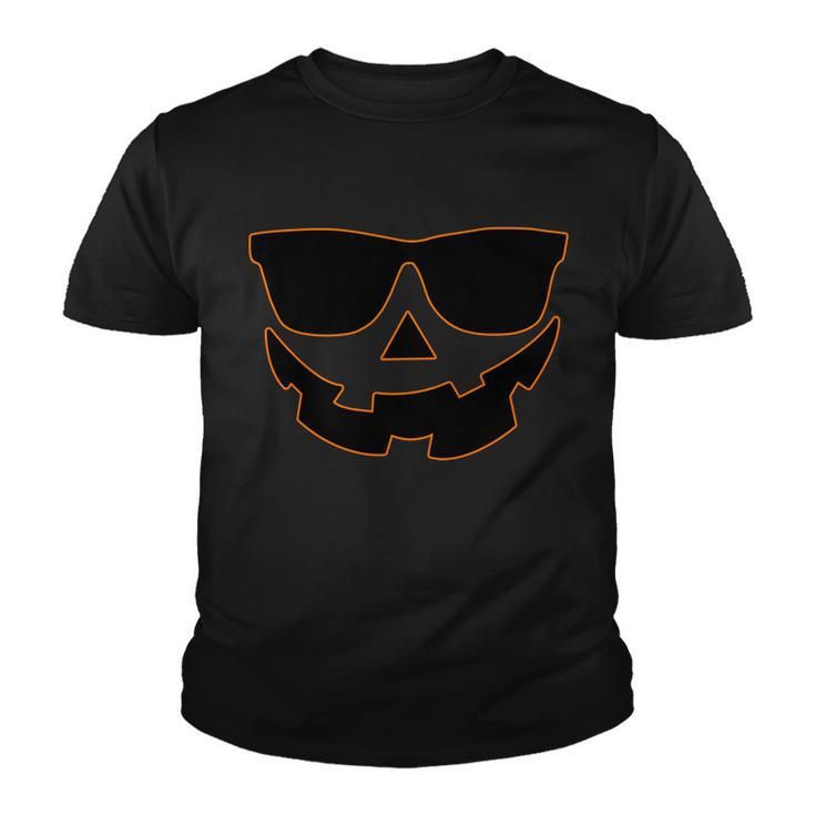 Halloween Jack-O- Lantern With Shades Youth T-shirt