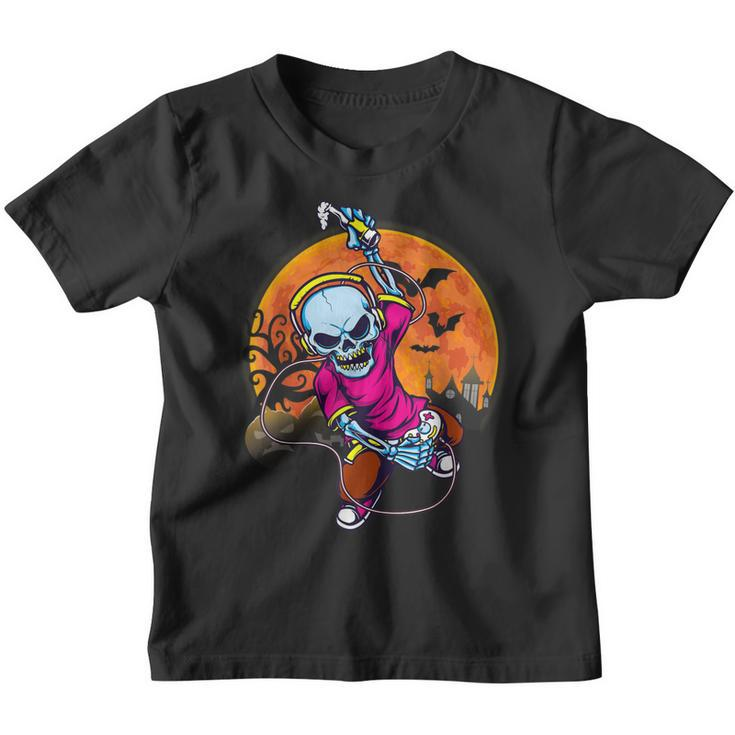 Halloween Men Boys Gamer Skeleton Outfit Boys  Youth T-shirt