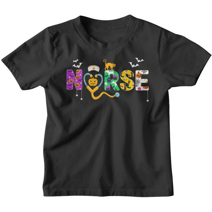 Halloween Nurse Ghost For Women Halloween Scrub Tops Nursing  Youth T-shirt