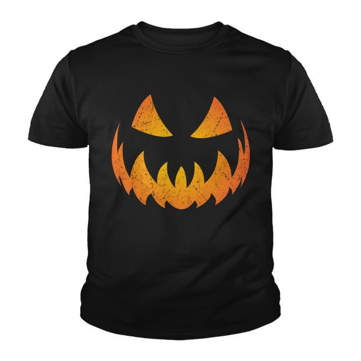 Halloween Pumpkin Jack Olantern Face Youth T-shirt