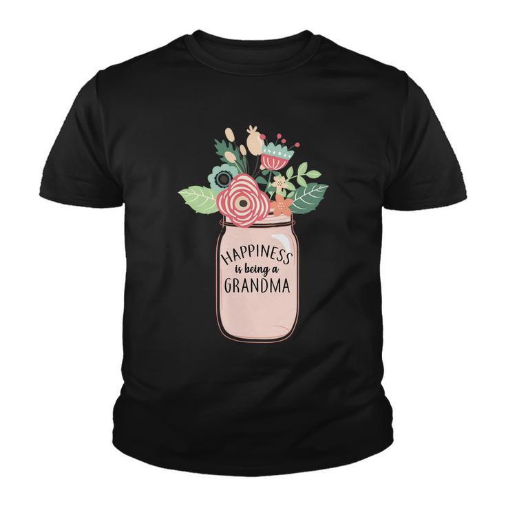 Happiness Is Being A Grandma Flower Youth T-shirt