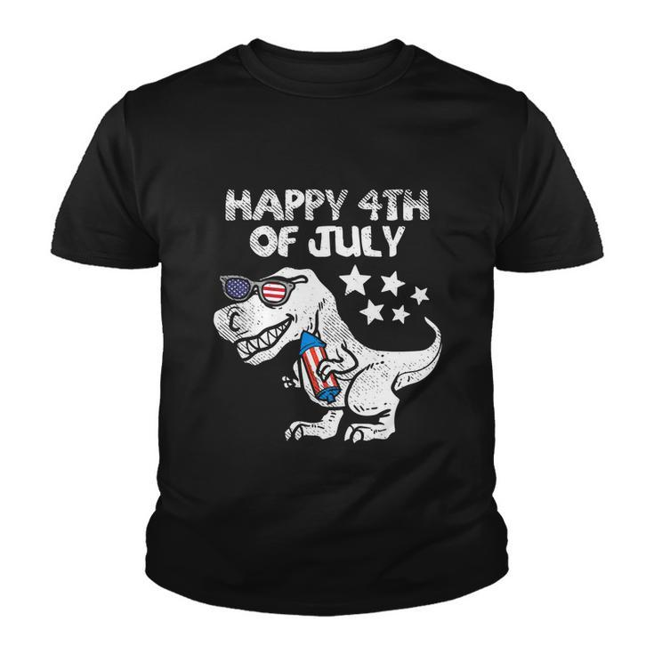 Happy 4Th Of July Trex Dinosaur American Dino Youth T-shirt