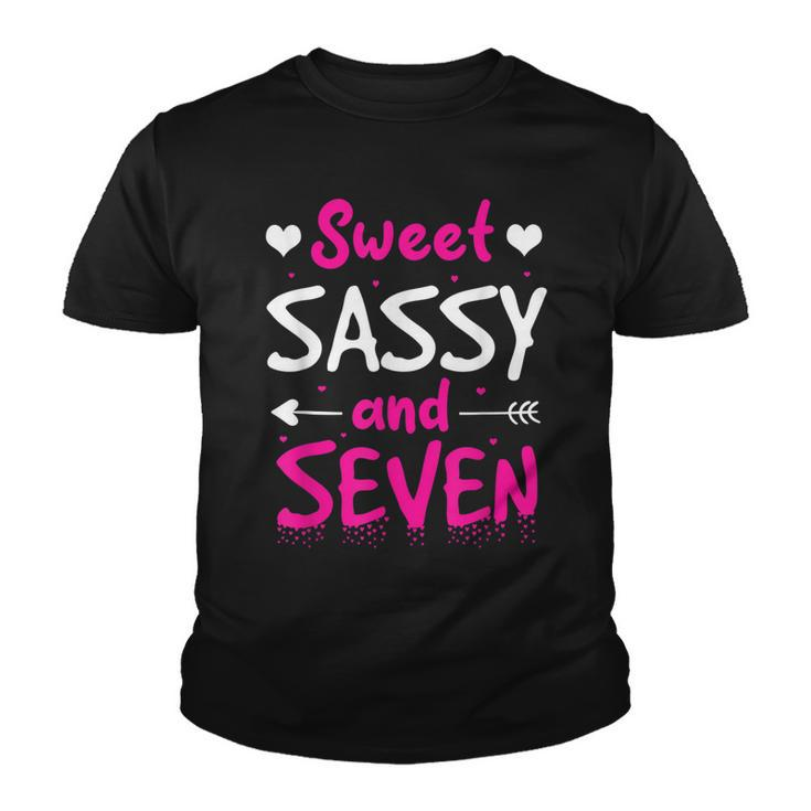 Happy 7Th Birthday Sweet Sassy And Seven Girls 7 Years Old  V3 Youth T-shirt