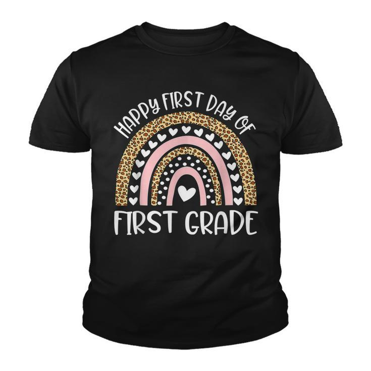 Happy First Day Of 4Th Grade Teacher Back To School Rainbow  Youth T-shirt