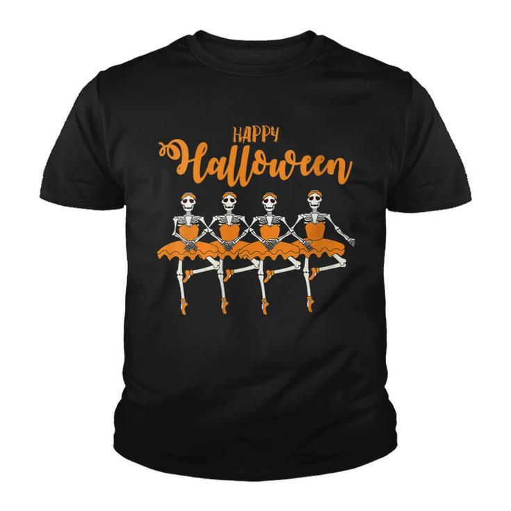 Happy Halloween Dancing Ballet Skeleton Ballerina Funny Idea   Youth T-shirt