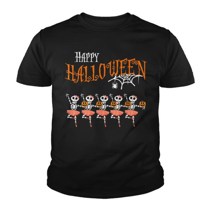 Happy Halloween Dancing Funny Ballet Skeleton Dancer Lovers  Youth T-shirt
