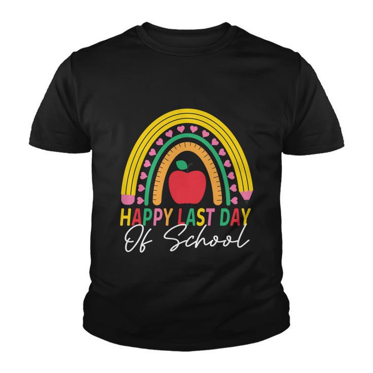 Happy Last Day Of School Rainbow Teacher Student Graduation Cute Gift Youth T-shirt
