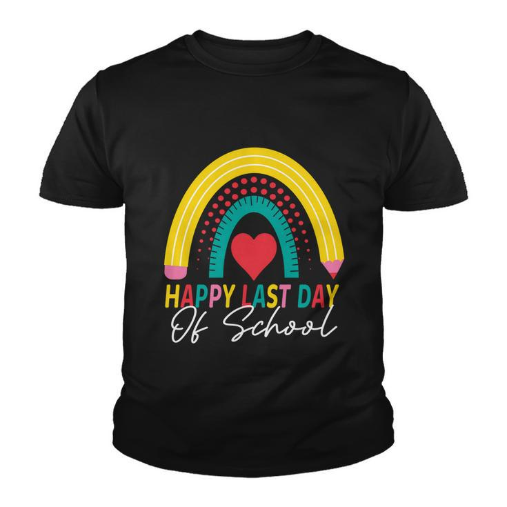 Happy Last Day Of School Rainbow Teacher Student Graduation Gift Youth T-shirt