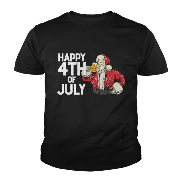 Happy Th Of July Santa Christmas In July Youth T-shirt
