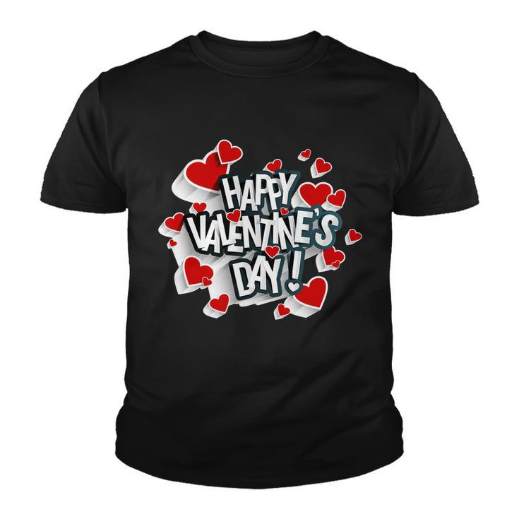 Happy Valentines Day Love Hearts Logo Youth T-shirt