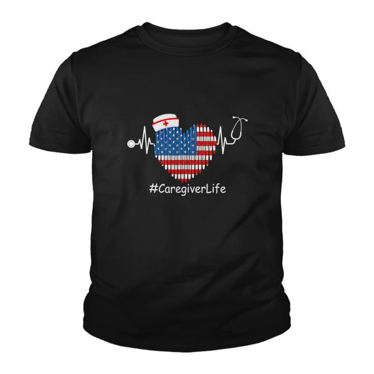 Heartbeat Patriotic Funny 4Th Of July Youth T-shirt