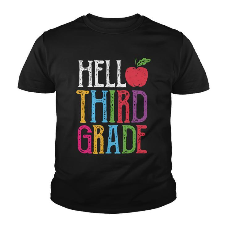 Hello 3Rd Grade Red Apple Back To School First Day Of School Youth T-shirt