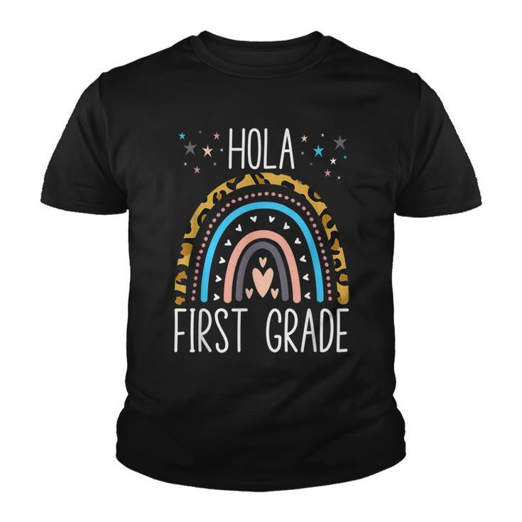 Hello Hola First Grade Spanish Teacher Kids Back To School  Youth T-shirt