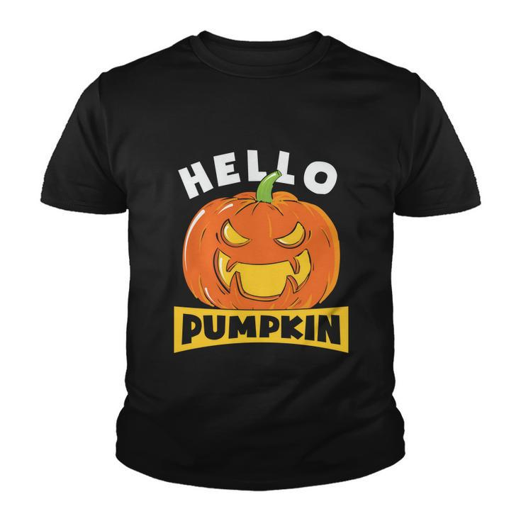 Hello Pumpkin Halloween Quote Youth T-shirt