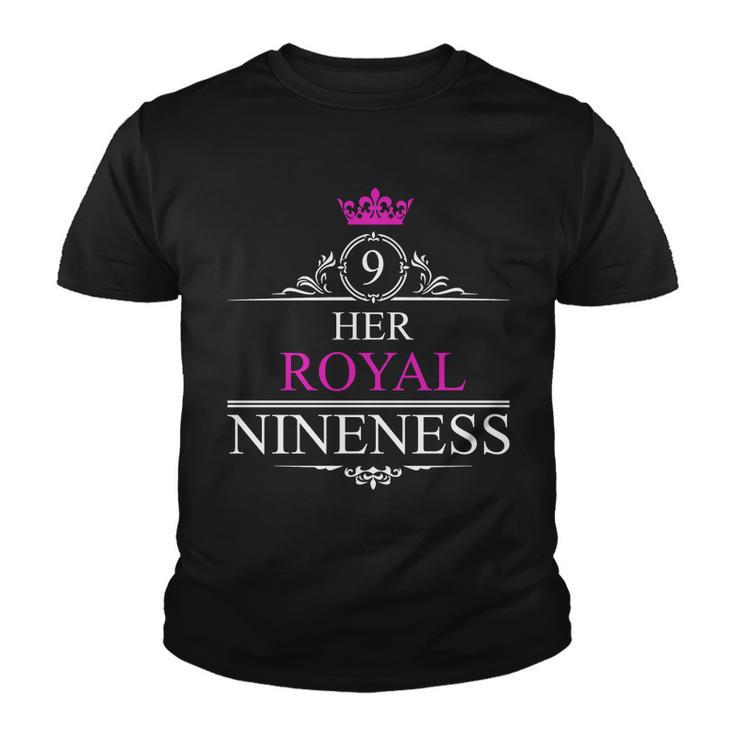 Her Royal Nineness 9Th Birthday Nine Year Old Girl Youth T-shirt