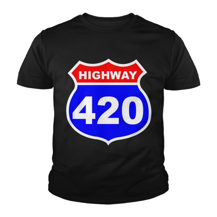 Highway 420 Sign Weed Tshirt Youth T-shirt