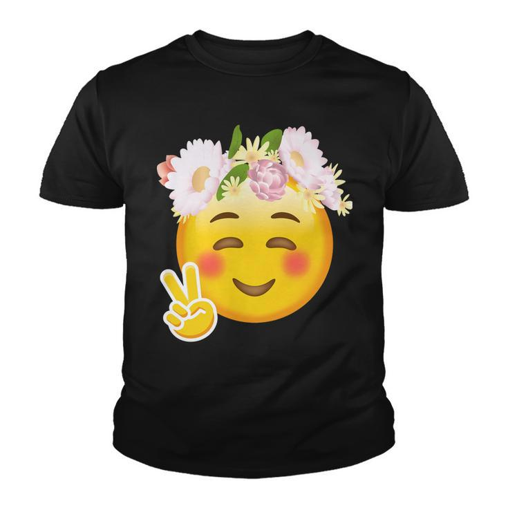 Hippy Smiley Face Peace Sign Tshirt Youth T-shirt