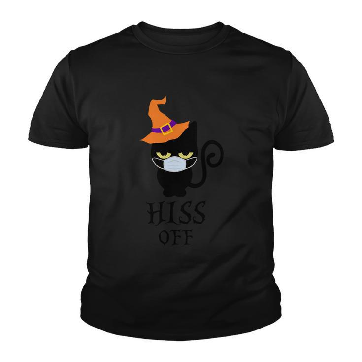 Hiss Off Cat Witch Hat Halloween Quote Youth T-shirt