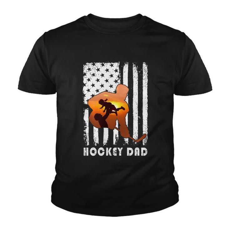 Hockey Dad Father And Kid Family Hockey Lover Youth T-shirt