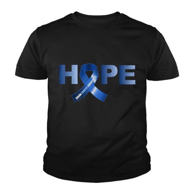 Hope Colon Cancer Awareness Fight Logo Youth T-shirt
