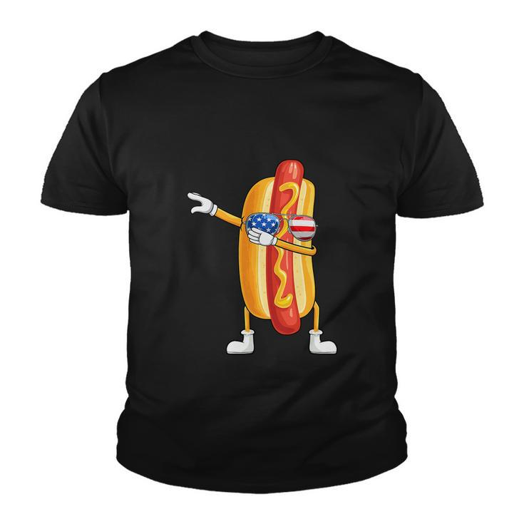 Hot Dog July 4Th Funny Dabbing Hotdog Youth T-shirt