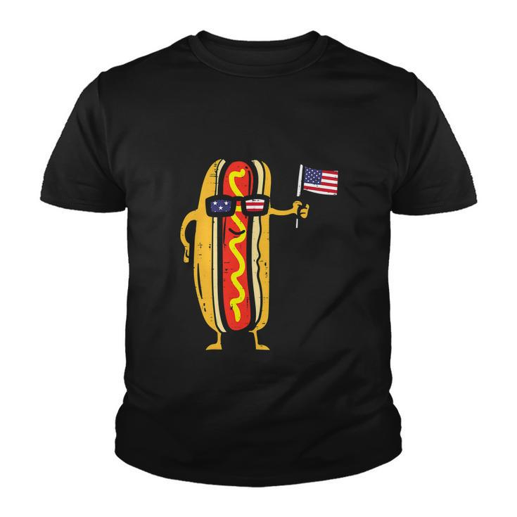 Hotdog Sunglasses American Flag Funny 4Th Of July Youth T-shirt