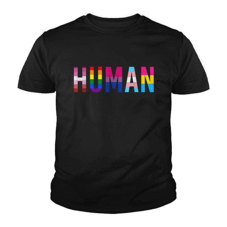 Human Lgbt Flag Gay Pride Month Transgender Rainbow Lesbian Tshirt Youth T-shirt