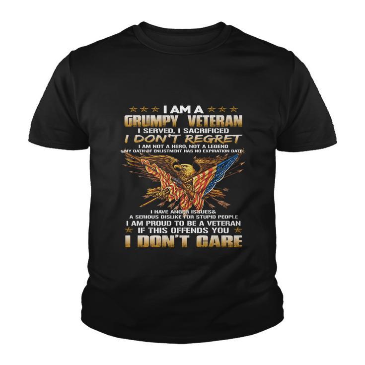 I Am A Grumpy Old Veteran I Served I Funny Sacrificed Gift Youth T-shirt